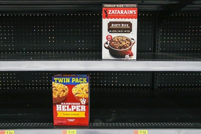 store shelves are almost empty and illustrating that we need to prepare for the coming food shortage